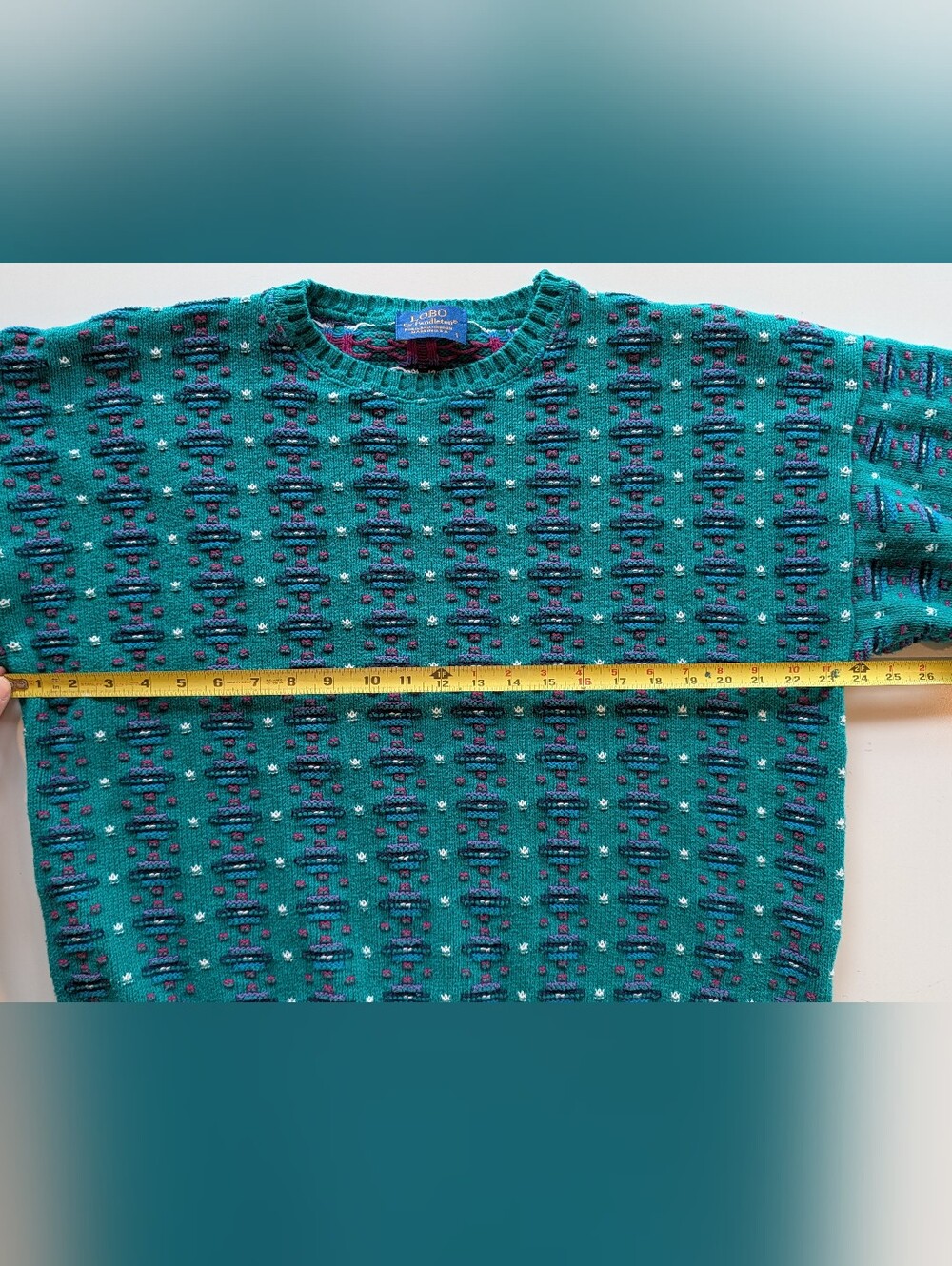 Pendleton VINTAGE 90s LOBO Cotton Sweater Made In USA Men's Large - Picture 9 of 11